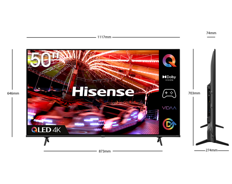 Hisense 50E7HQ 50 4K UHD QLED Smart TV Τηλεόραση schinas electric gr