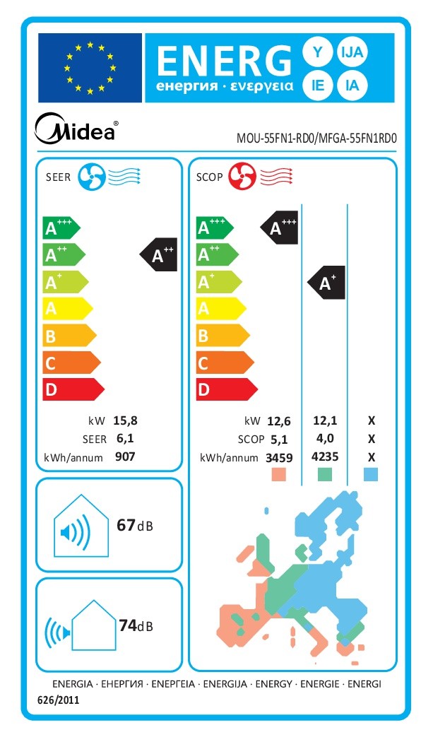 Midea MFGA-55FN1RDO / MOU-55FN1-RDO Inverter Κλιματιστι - Schinas ...