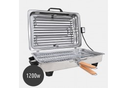 Roller Ψηστιέρα Ορθογώνια 1200w Γίγας Inox με Σχάρα Χρωμίου (20107)