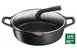 Tefal E24972 Robusto Βαθύ τηγάνι με καπάκι 28εκ από Αλουμίνιο με Αντικολλητική Επίστρωση Τιτανίου